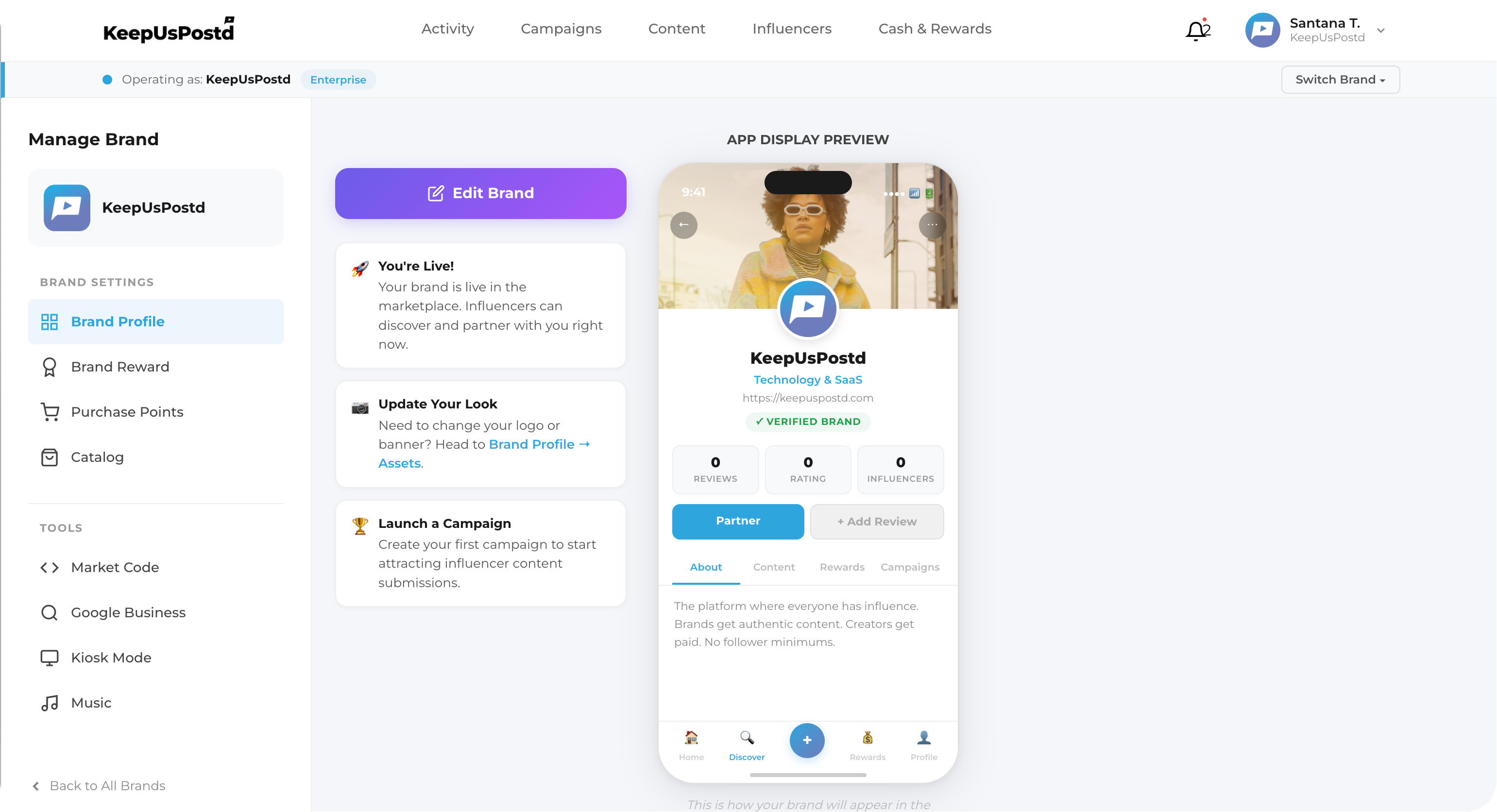 Brand Dashboard