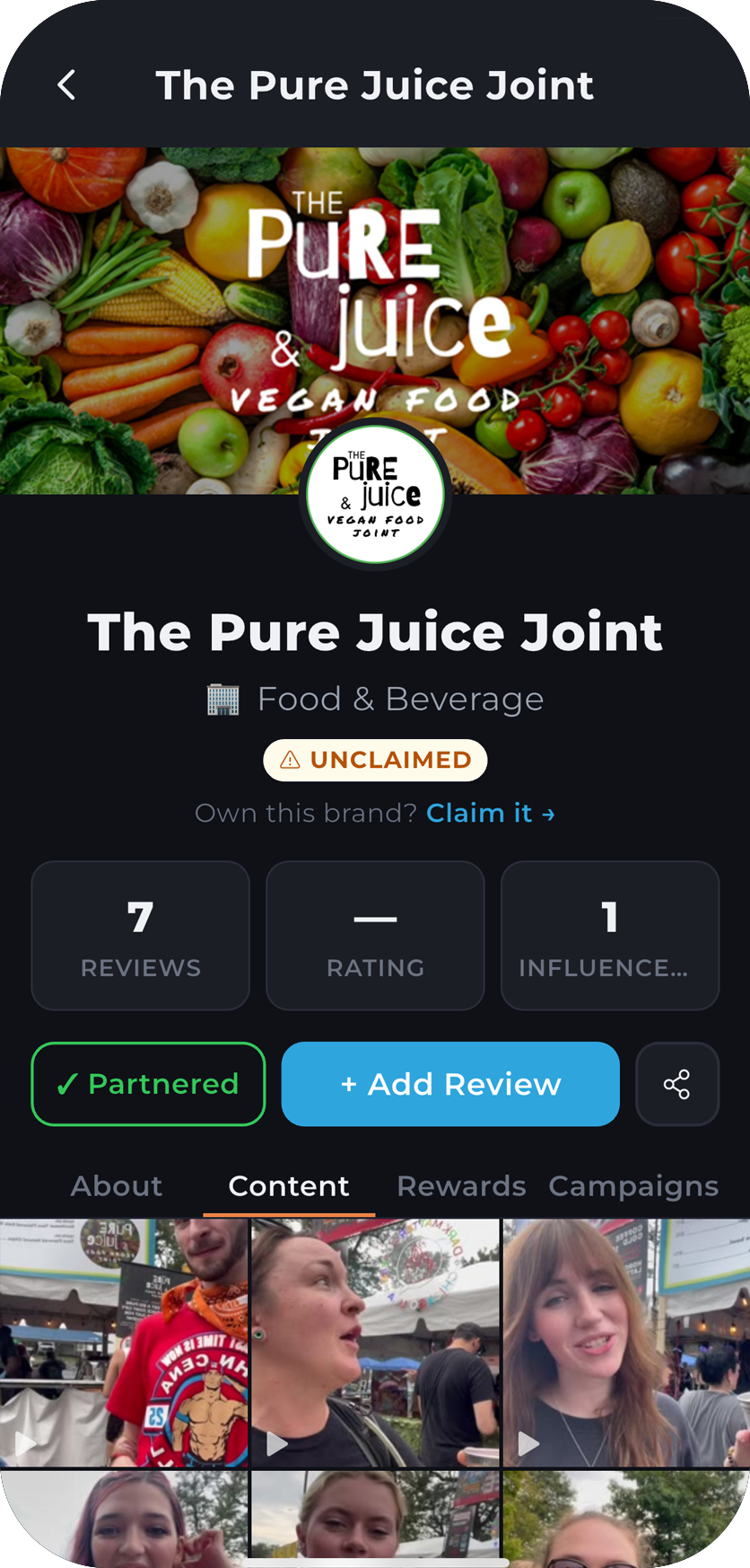 KUP App - Brand Profile