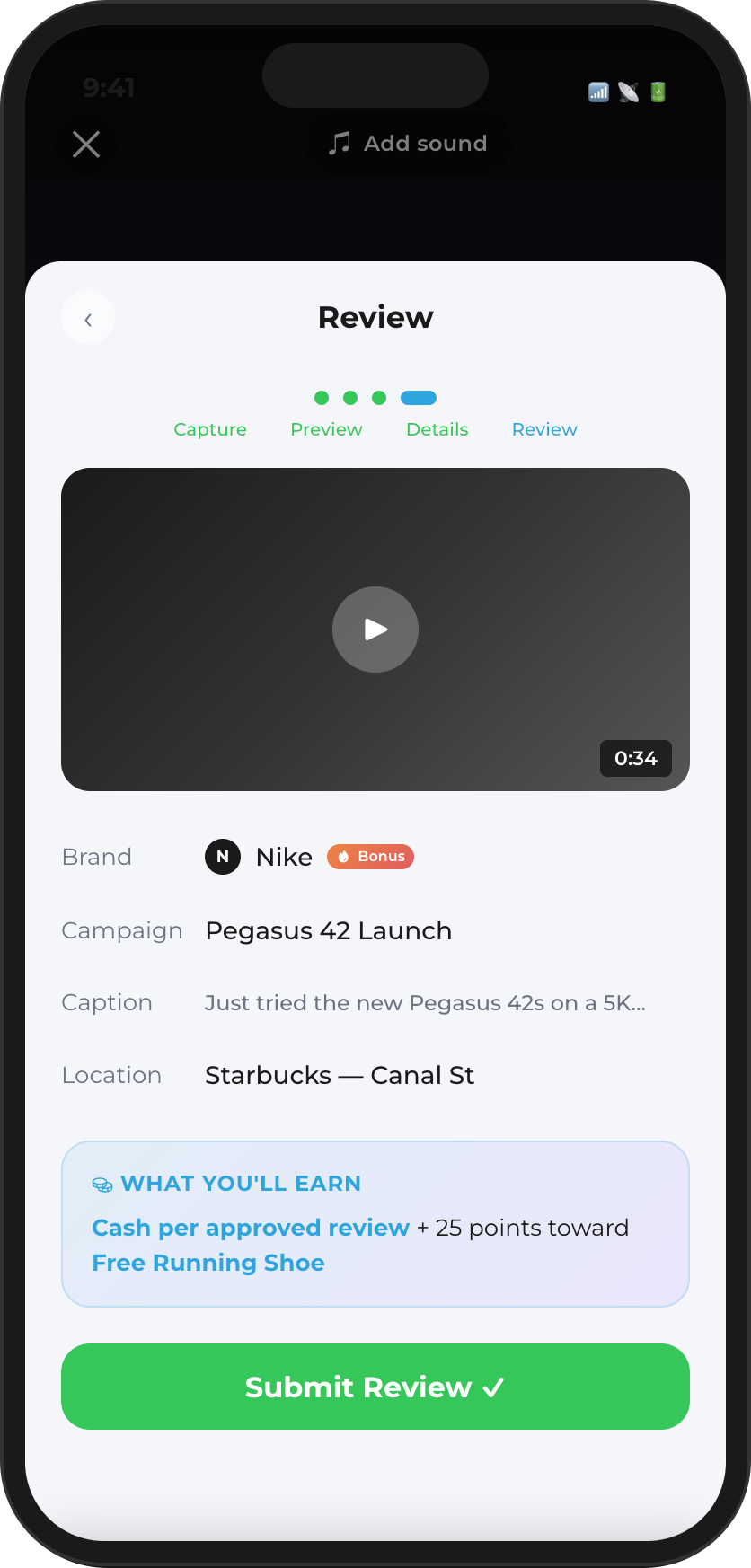 Influencer submits review on KeepUsPostd