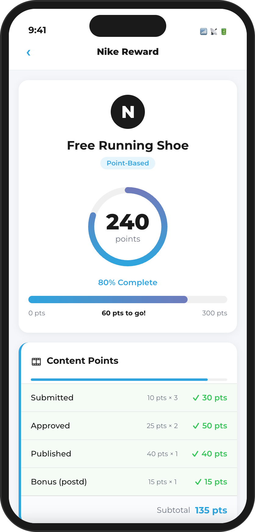 KUP App — Track Earnings